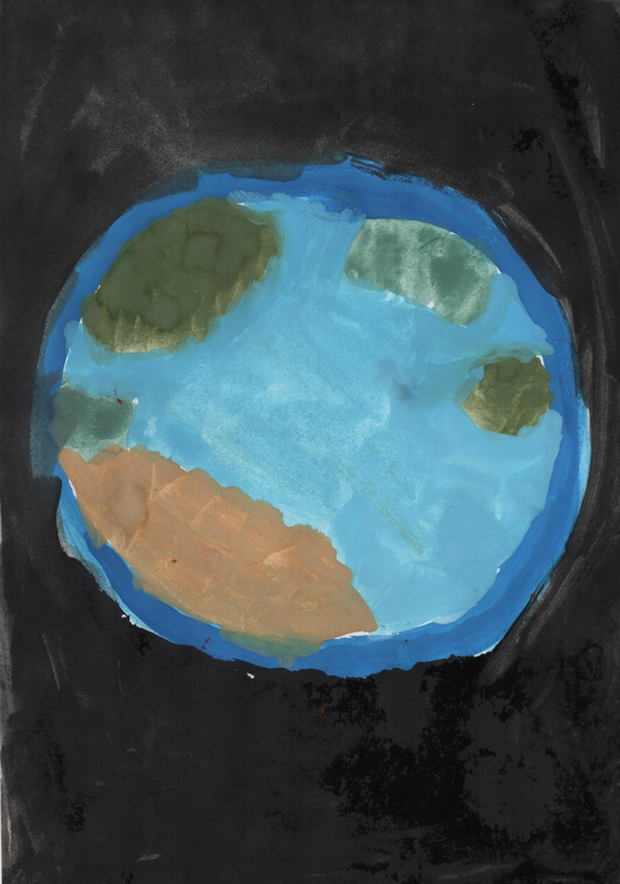 Рисунок земли из космоса для детей красками