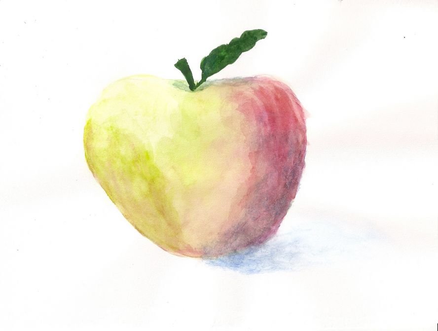 Яблоко красками