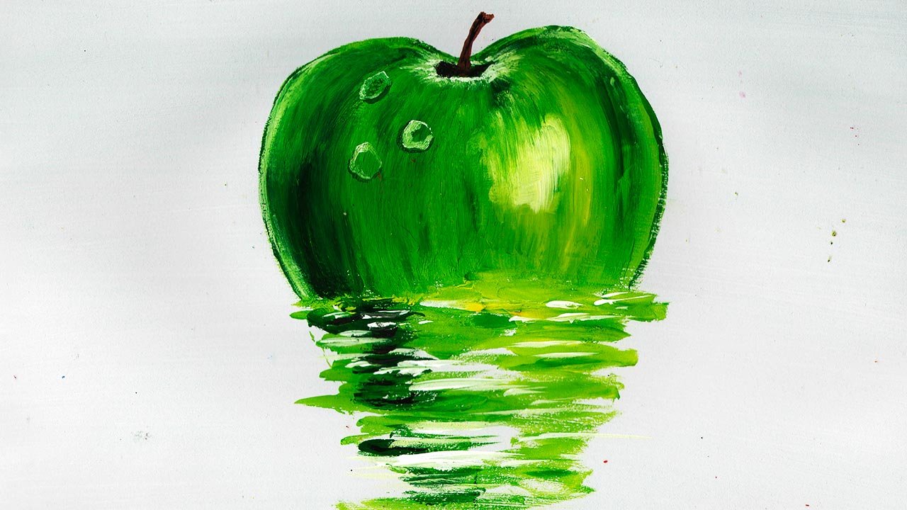 Фото нарисованного яблока
