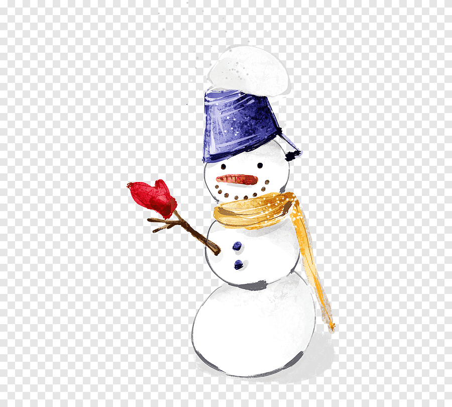 Снеговик красками