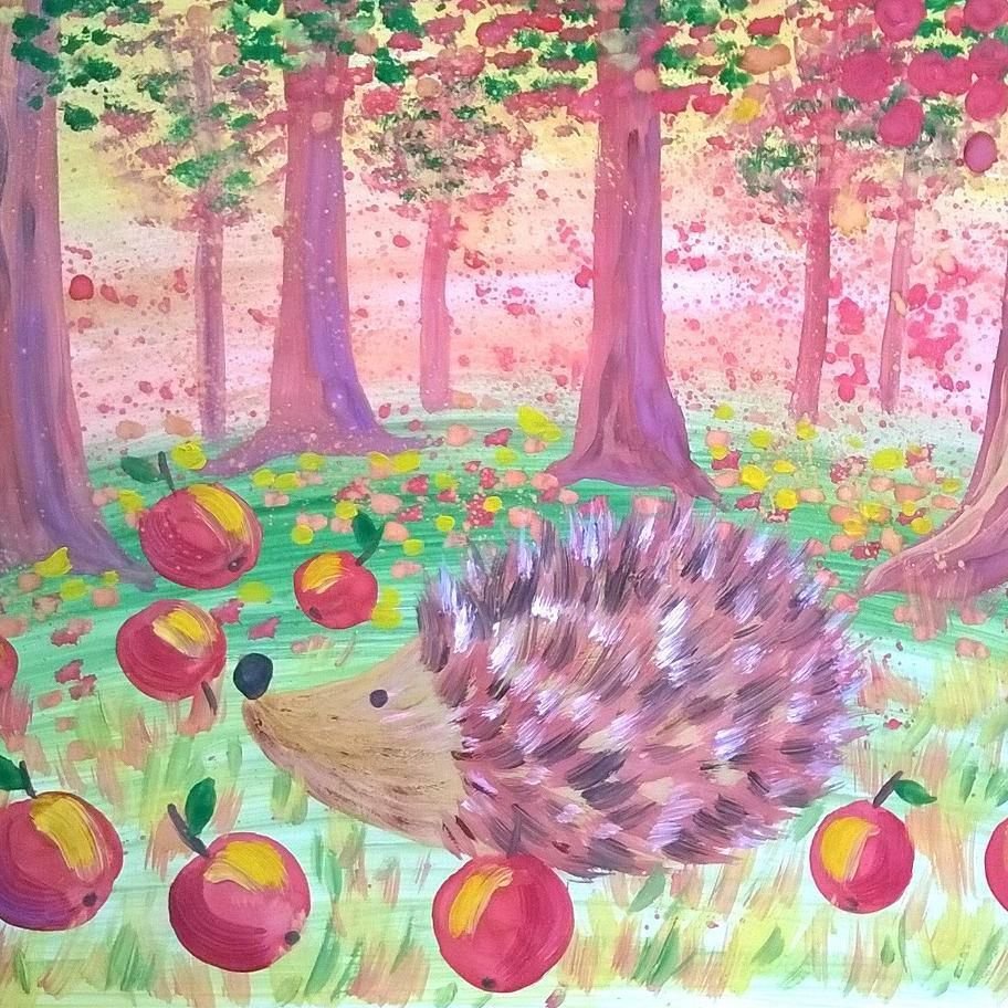 Осенний лес красками детям