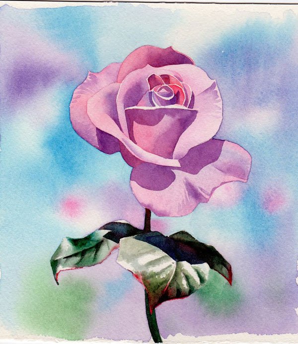 Уроки рисования розы акриловыми красками