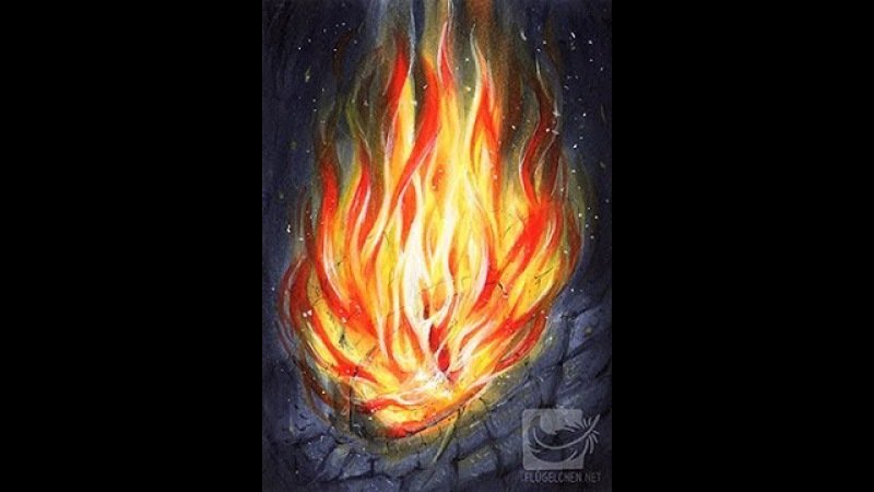 Рисование красками огонь