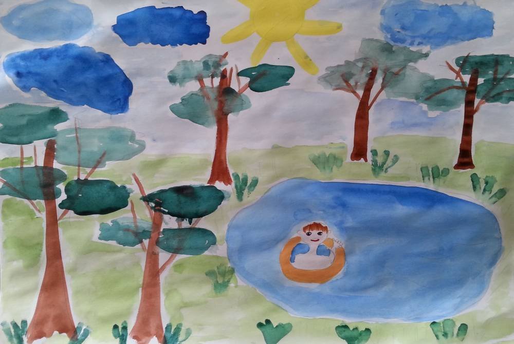Детские рисунки озеро