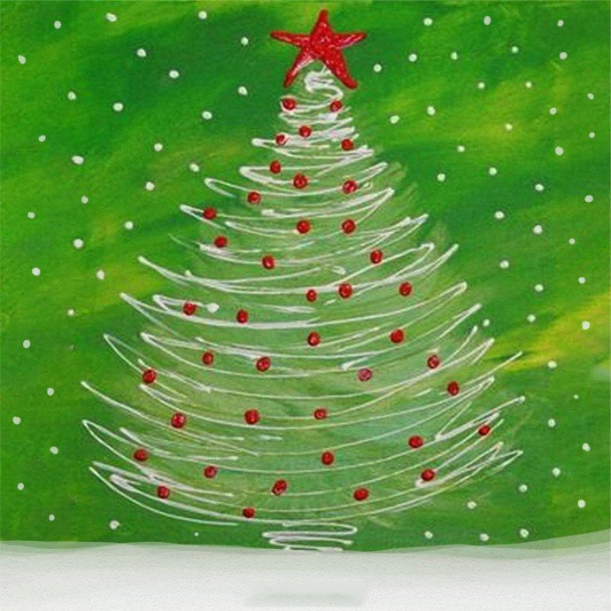 Рисование красками новогодней елки