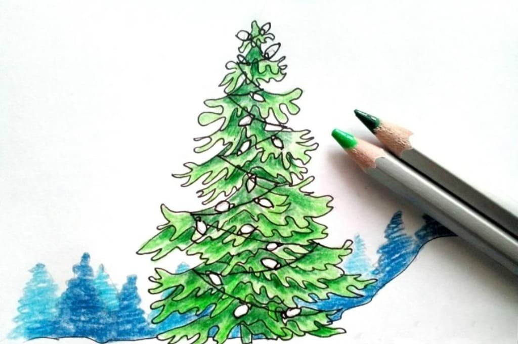 Рисование Новогодняя елка