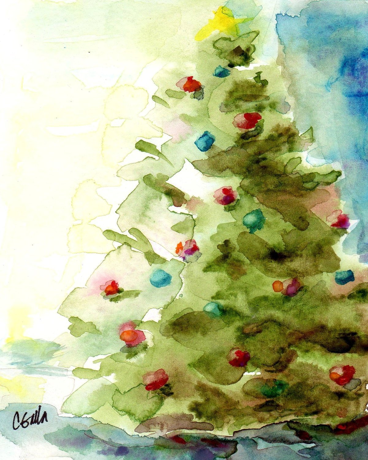 Рисование Новогодняя елочка