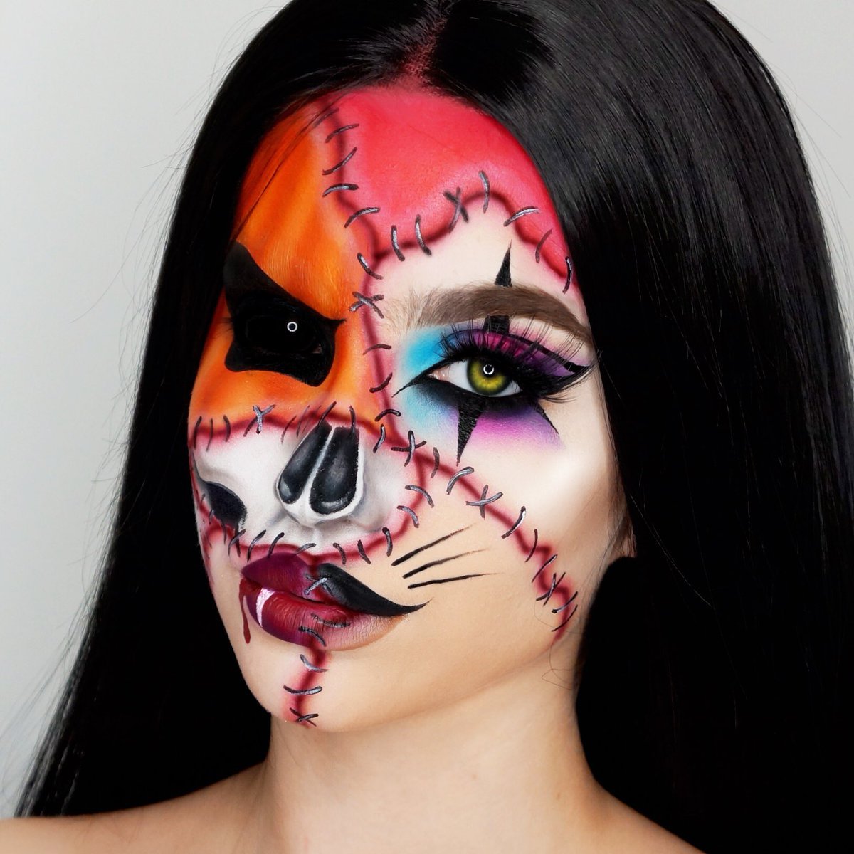 Разукрасить лицо на Хэллоуин