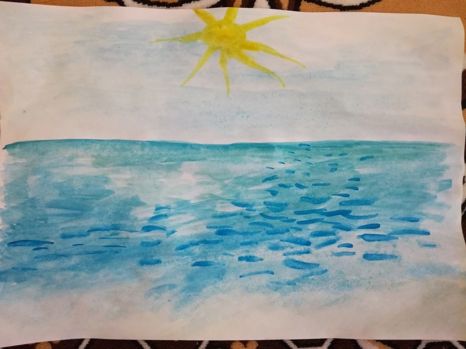Рисование моря для детей