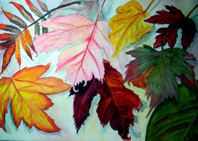 Рисование осенних листьев