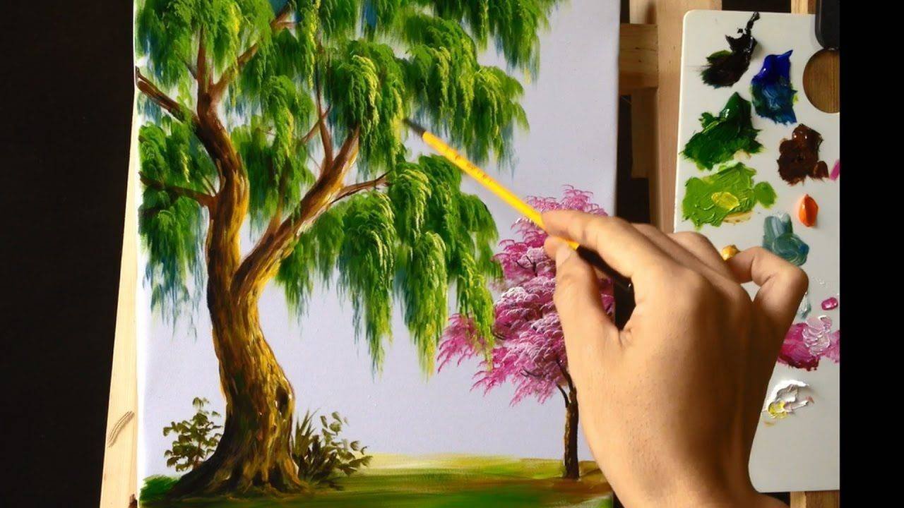 Нарисовать дерево красками