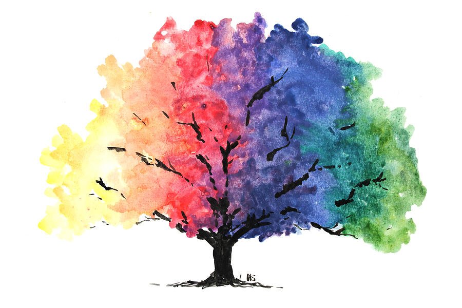 Красивое дерево красками