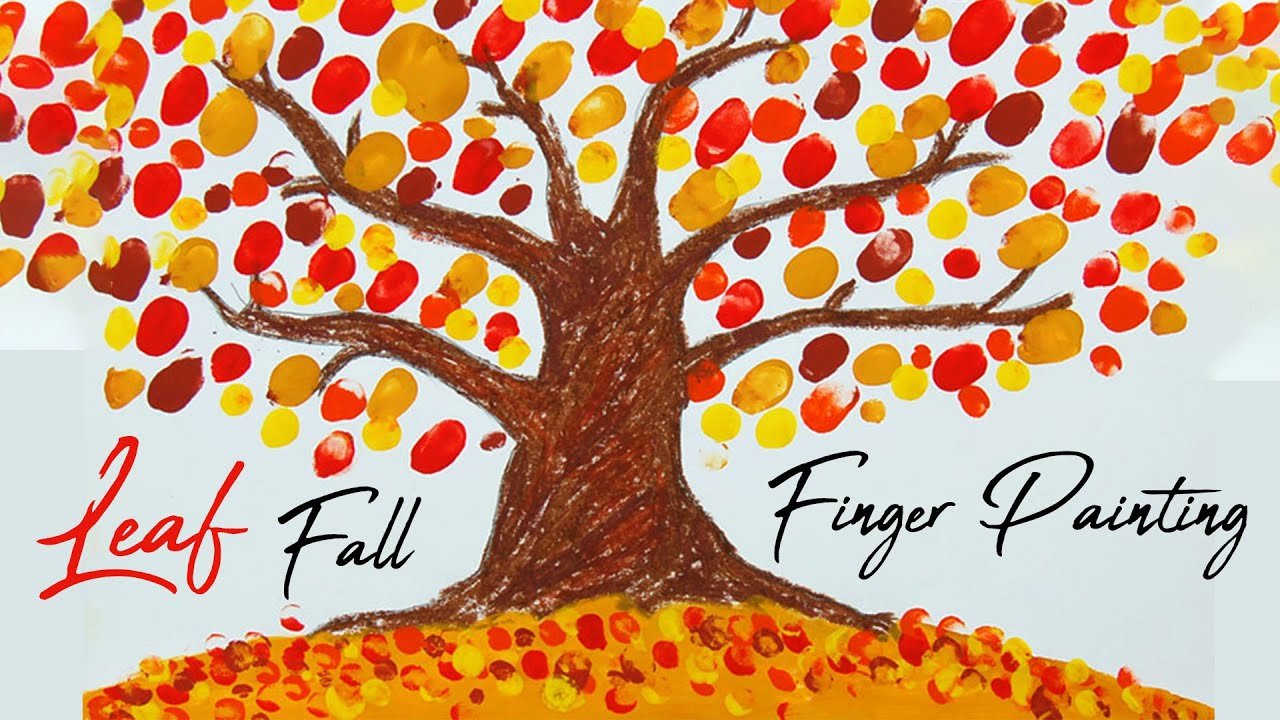 Осеннее дерево пальчиковое рисование