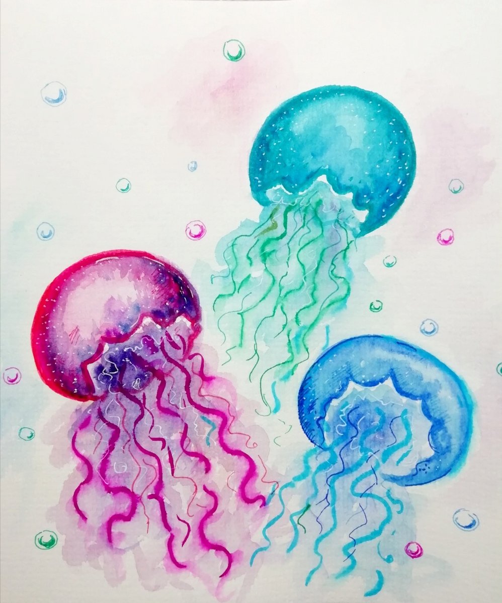 Мыльные пузыри рисунок акварелью