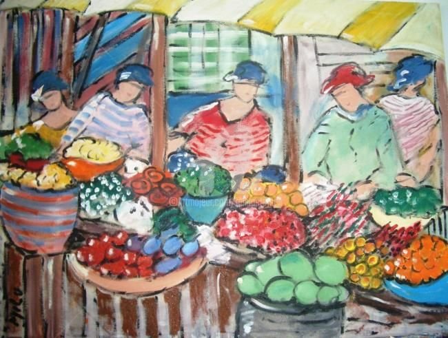Картина рынок фруктов