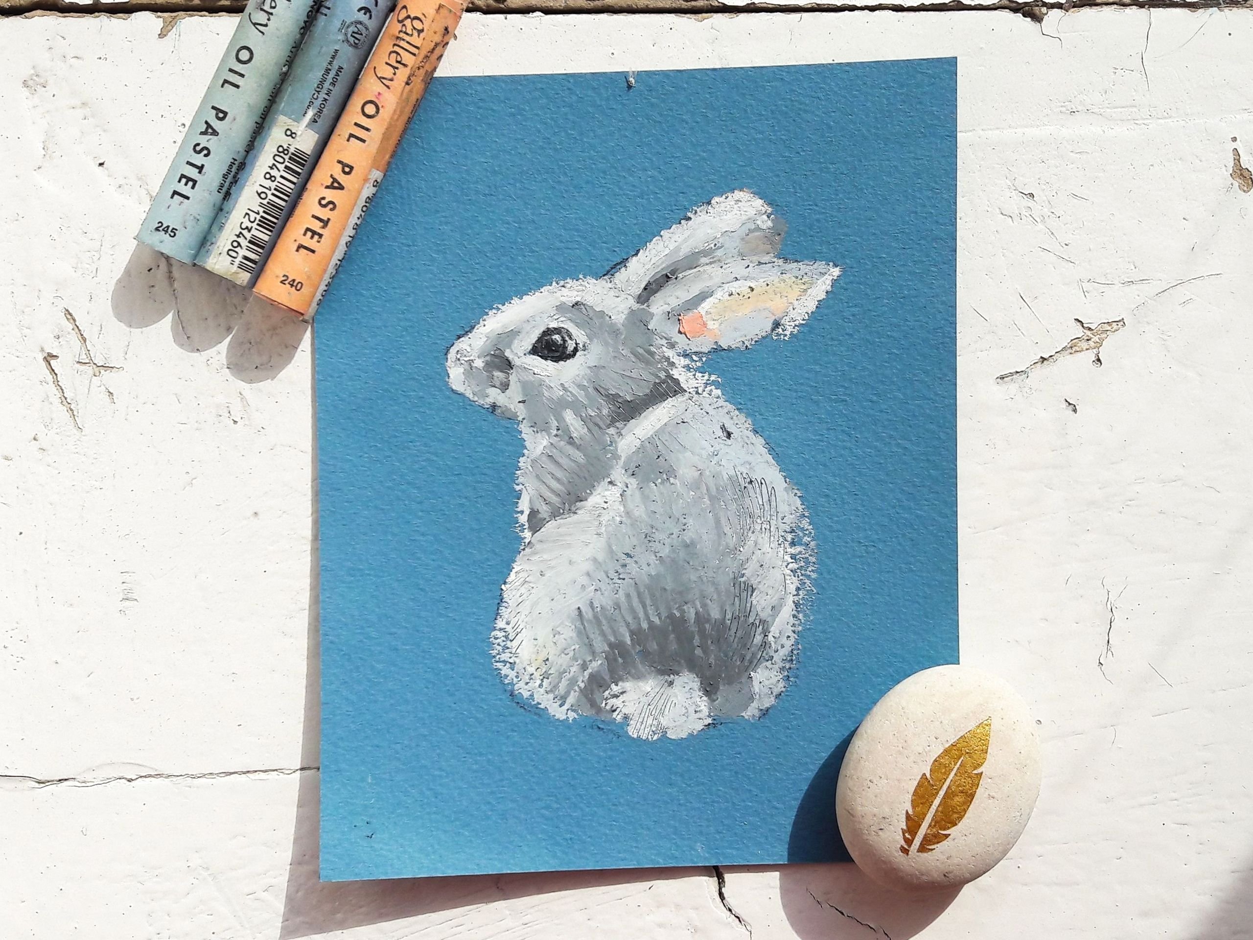 Кролик пастелью для начинающих