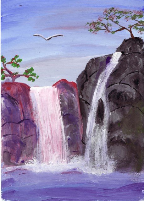 Правополушарная живопись водопад