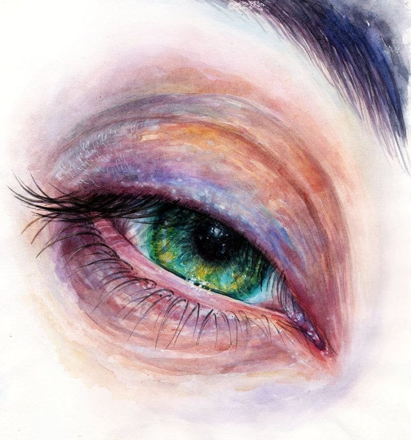 Глаз нарисованный акварелью