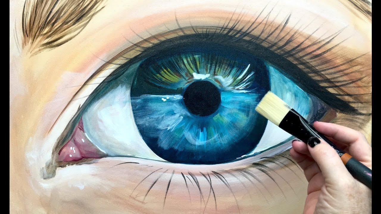 Голубые глаза акварелью