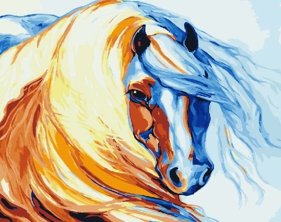 Лошадь красками