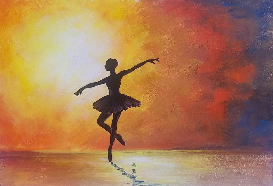 Балерина картина красками