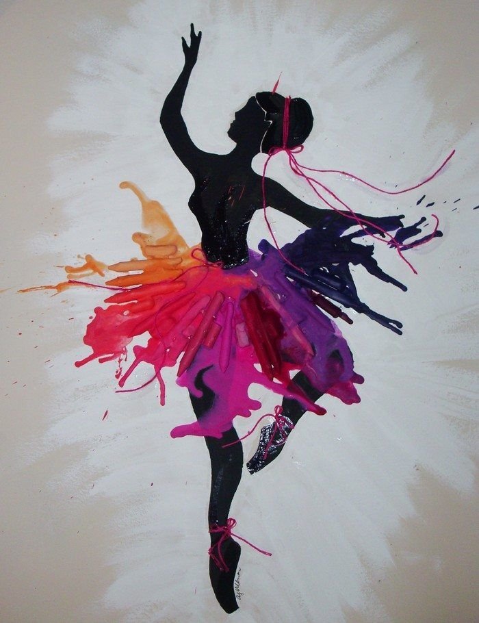 Балерина красками