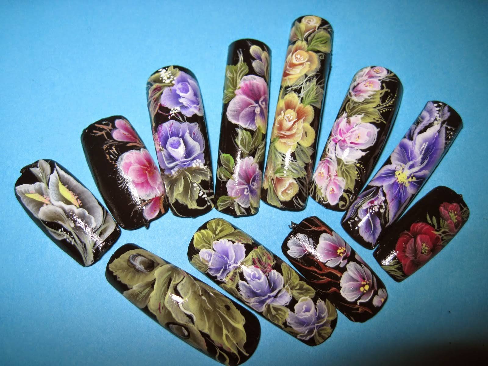 Акриловая роспись на ногтях