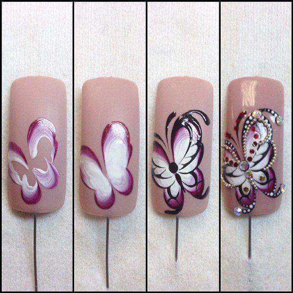 Рисование цветов на ногтях