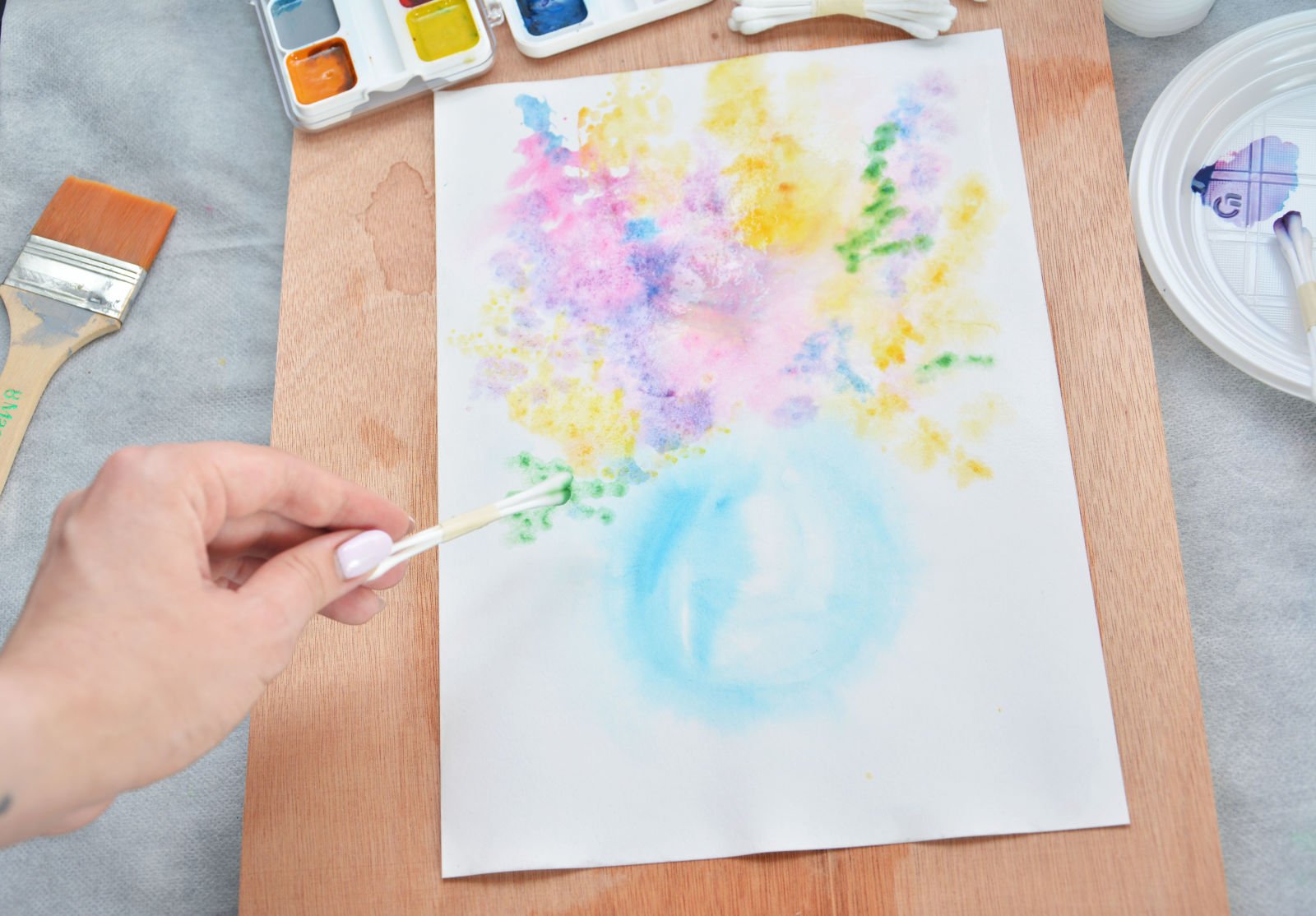 Рисование акварельными красками для детей