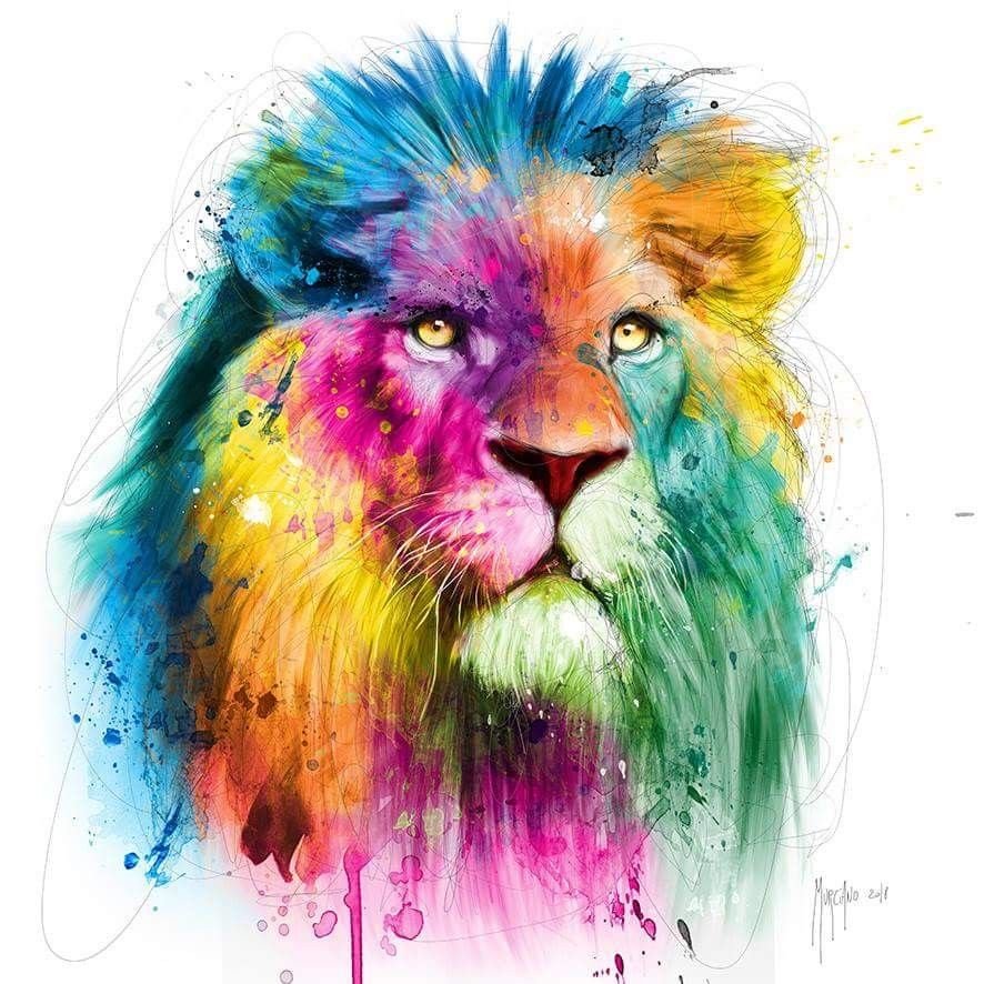 Разноцветная морда Льва
