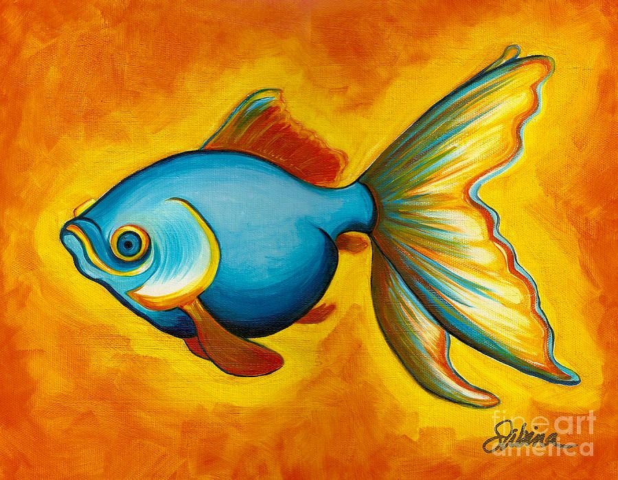 Красивая рыбка красками