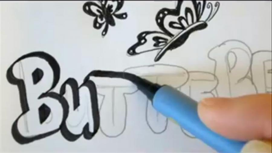 Граффити маркером для начинающих легкие на бумаге