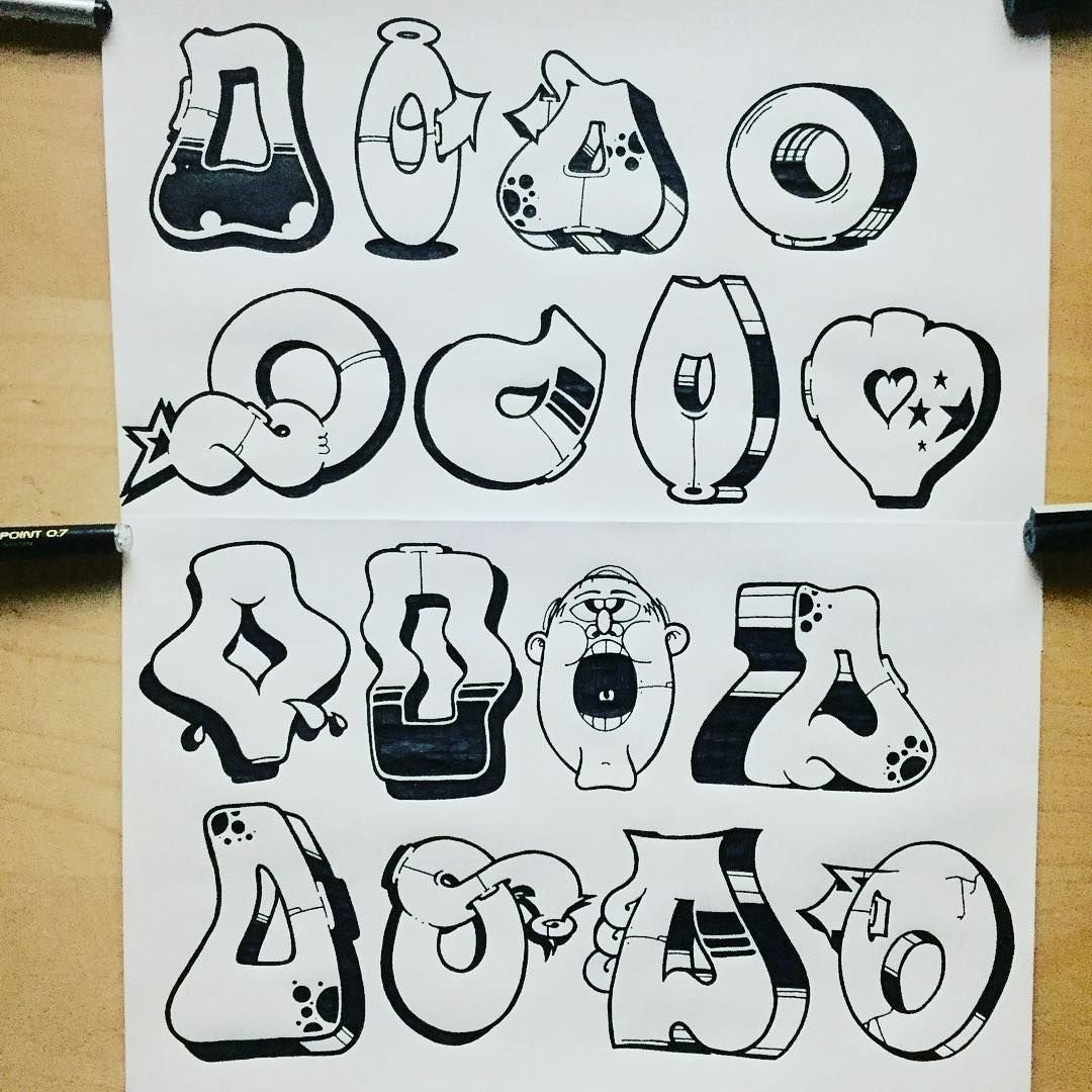 Буквы для рисования граффити