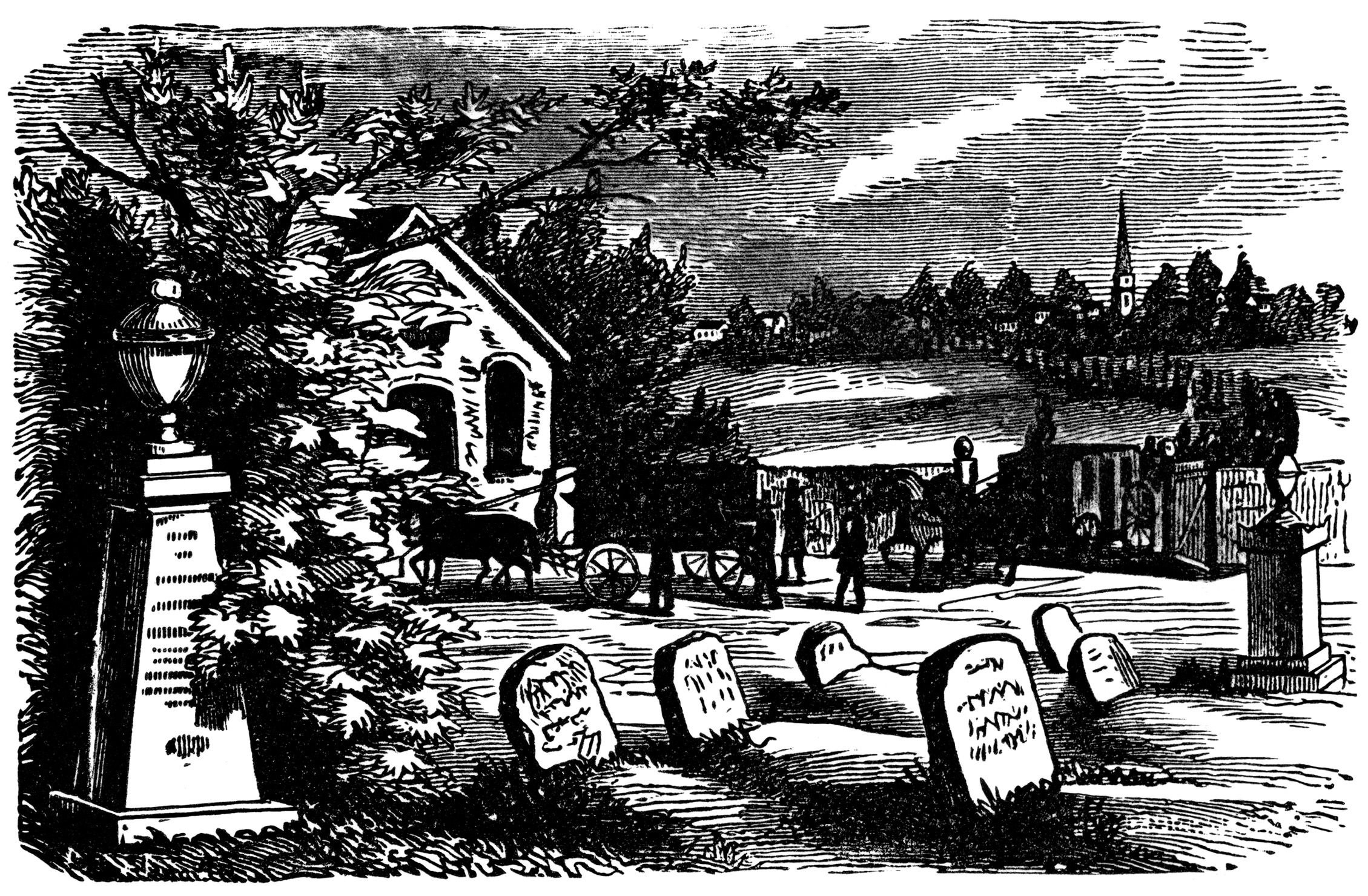 Сельское кладбище иллюстрации