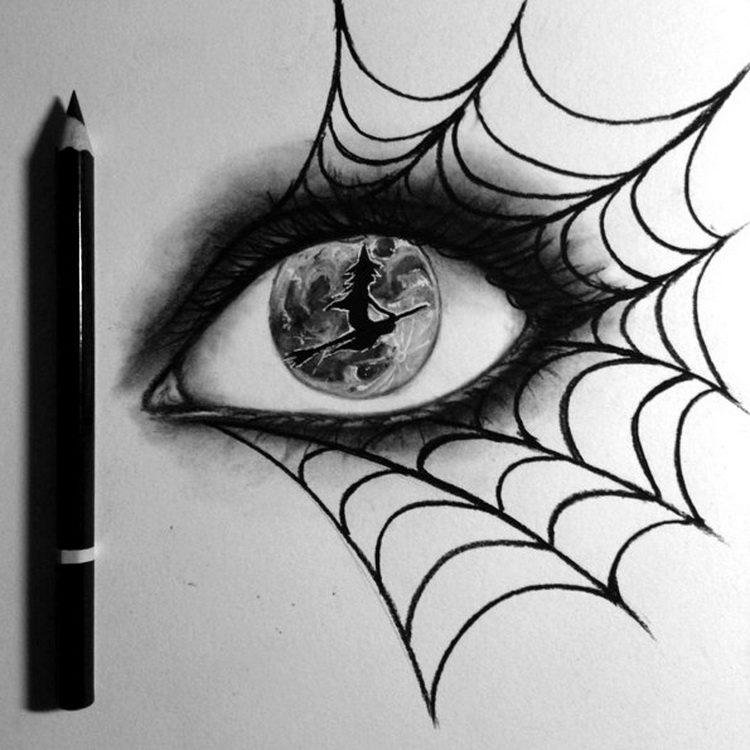Нарисовать глаз черной ручкой