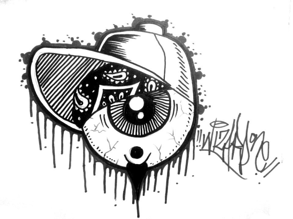 Эскиз глаз граффити