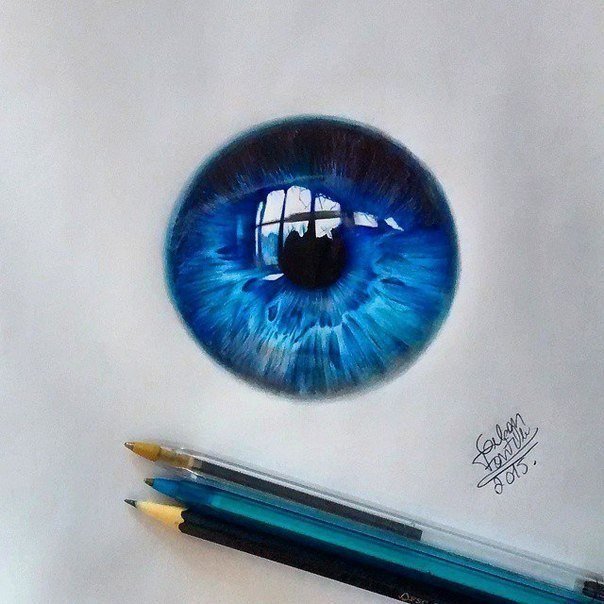 Реалистичный глаз ручкой