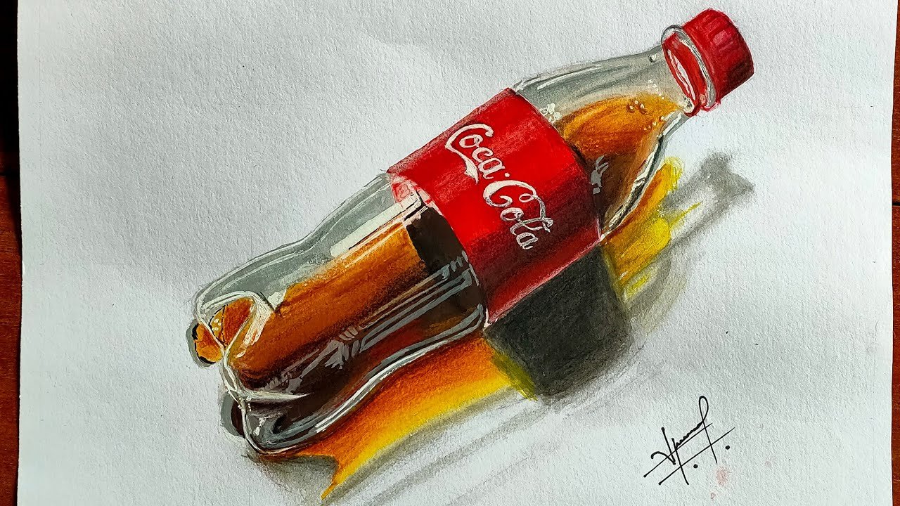 Кока-кола рисунок карандашом