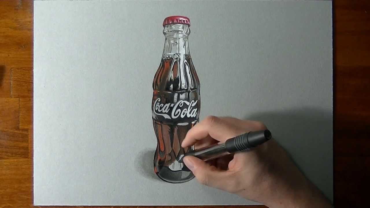 Бутылка рисунок маркерами