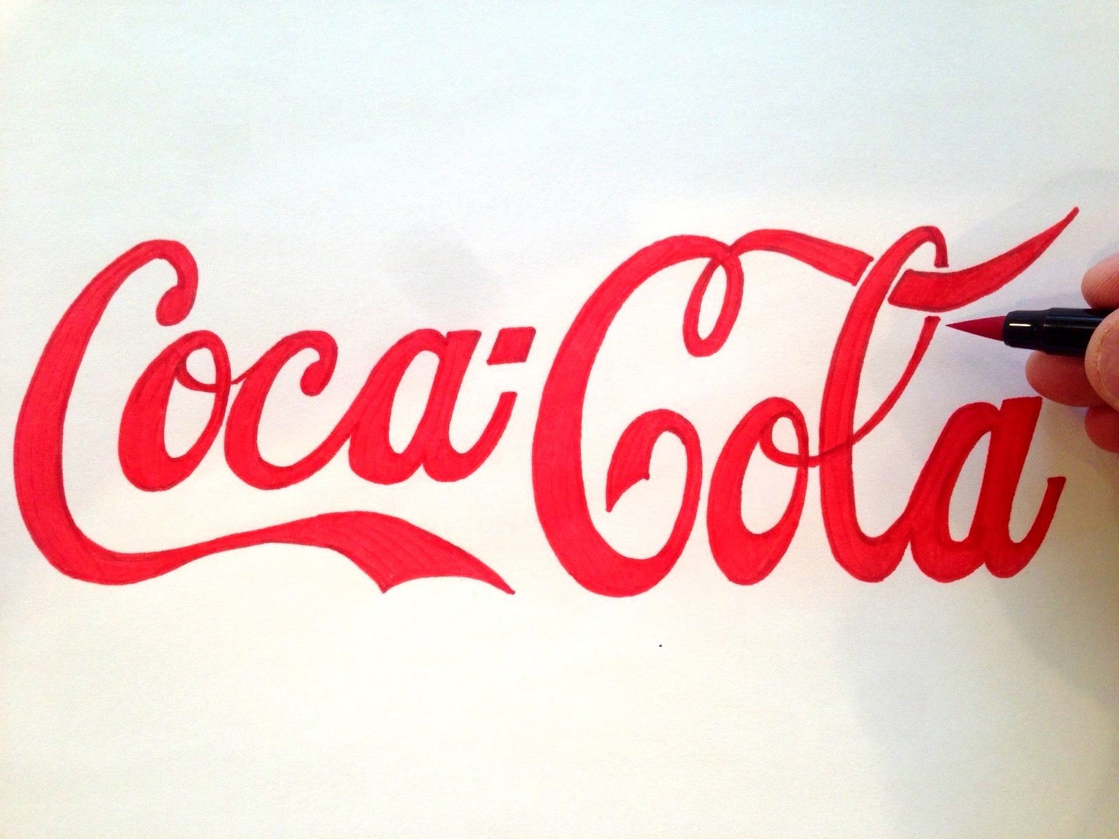 Кока кола надпись карандашом
