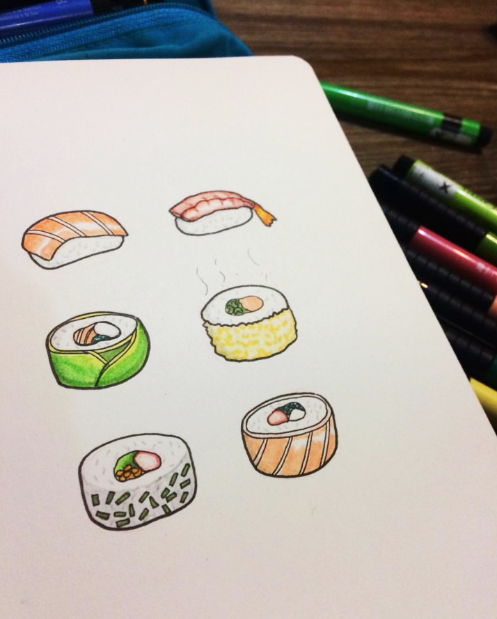 Ририсуем маркерами суши