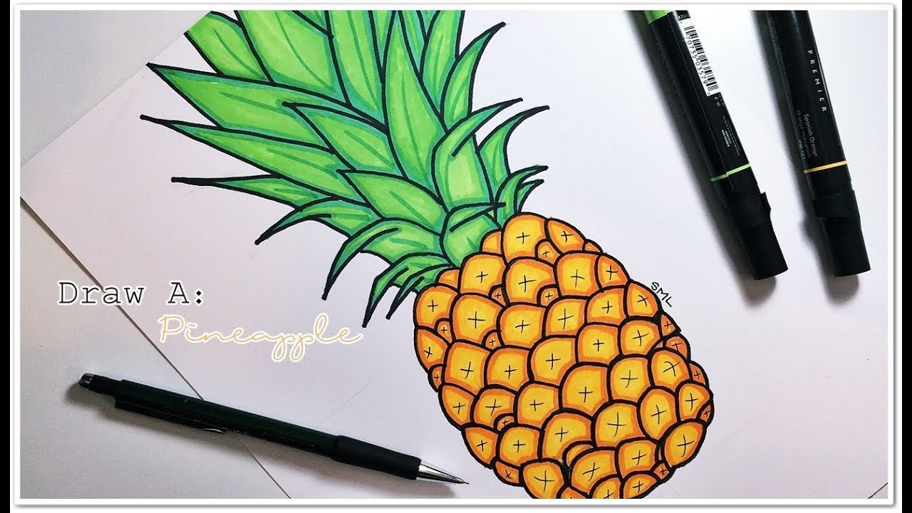 Идеи для рисунков для детей 7 лет маркерами ананас