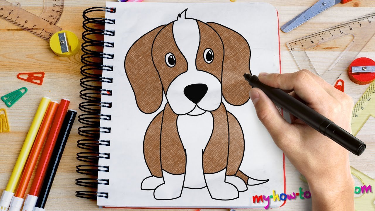 Рисунки собак маркерами