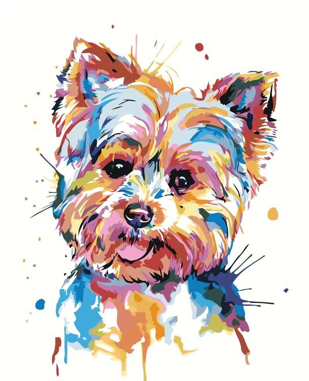 Собака рисунок цветной