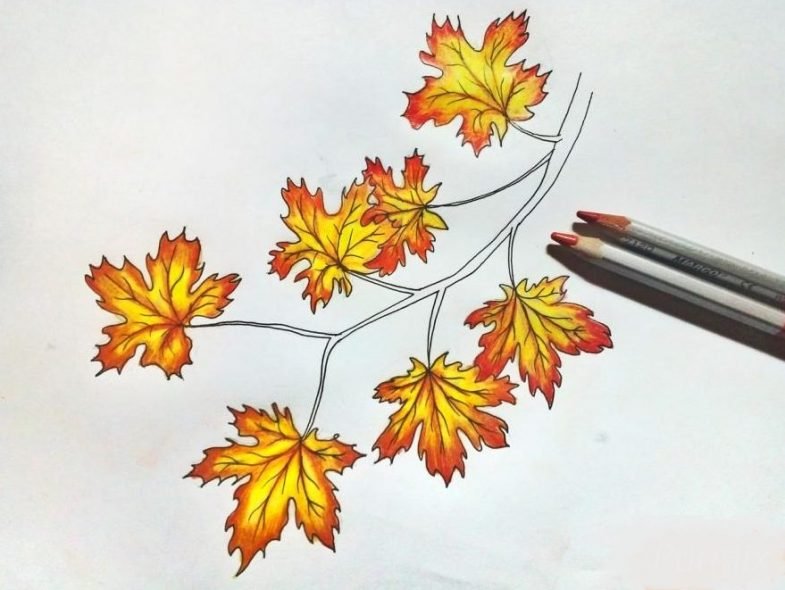 Рисование листьями