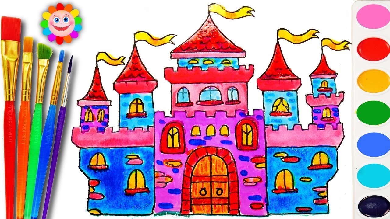 Замок красками для детей