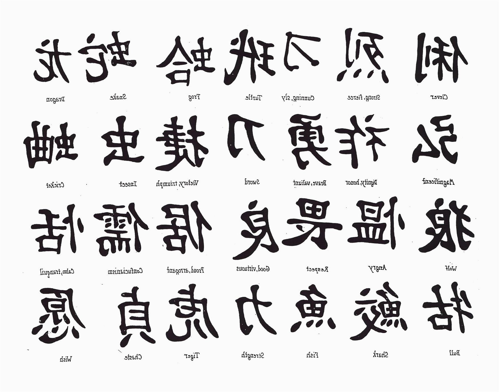 Китайские иероглифы тату