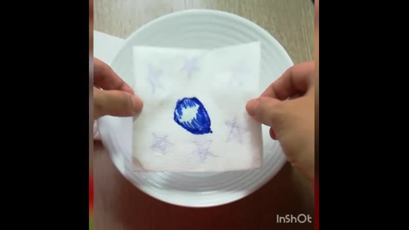 Эксперимент с салфетками и водой для детей
