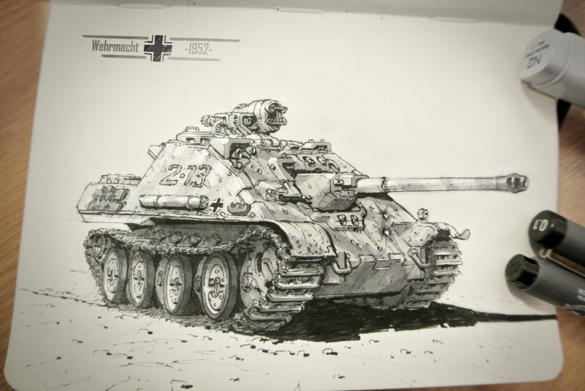 Немецкий танк скетч