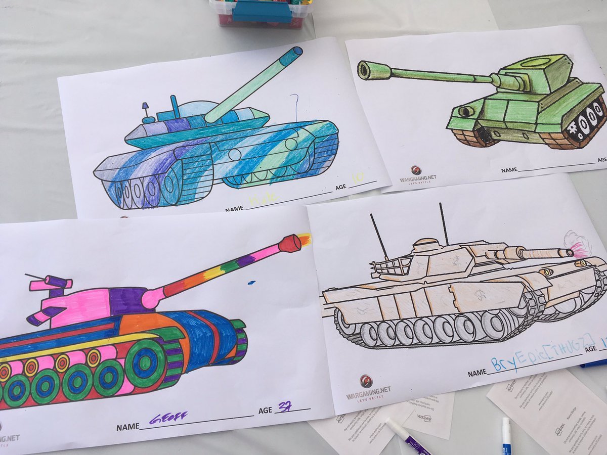 Цветные рисунки танка фломастерами